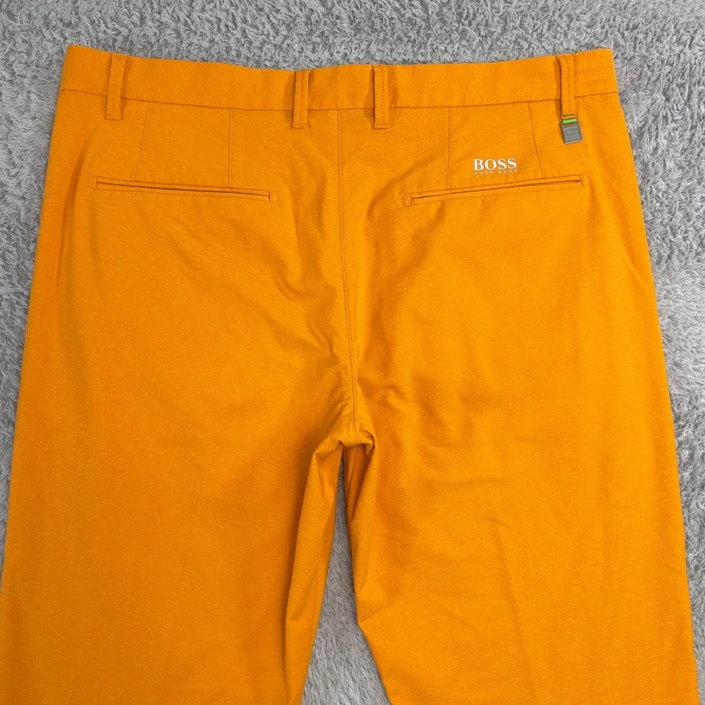 Hugo Boss Golf Pants Men 34 Orange Hakan Technical Stretch Chino Tech Athleisure